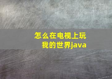 怎么在电视上玩我的世界java