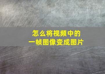 怎么将视频中的一帧图像变成图片