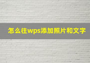 怎么往wps添加照片和文字