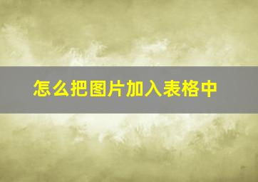 怎么把图片加入表格中