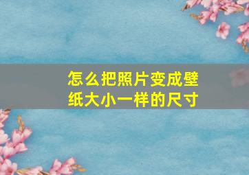 怎么把照片变成壁纸大小一样的尺寸