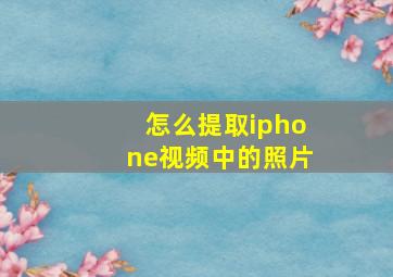 怎么提取iphone视频中的照片