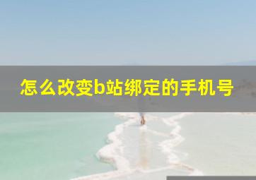 怎么改变b站绑定的手机号