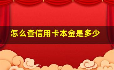 怎么查信用卡本金是多少