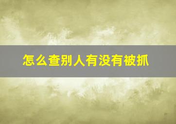 怎么查别人有没有被抓