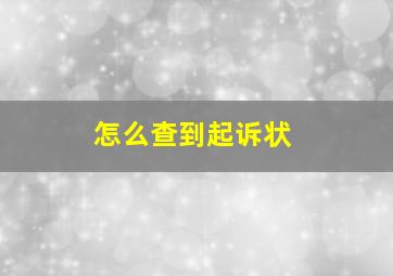 怎么查到起诉状