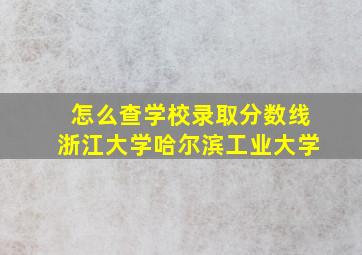 怎么查学校录取分数线浙江大学哈尔滨工业大学