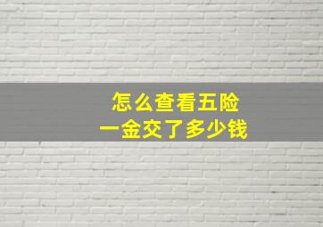 怎么查看五险一金交了多少钱