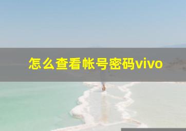 怎么查看帐号密码vivo