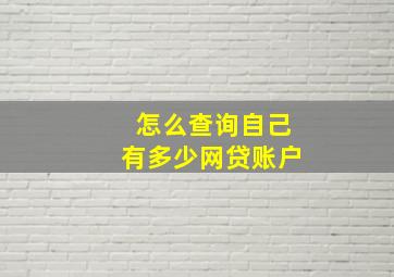 怎么查询自己有多少网贷账户