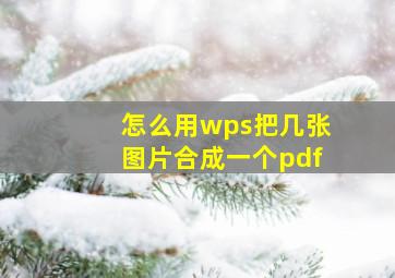 怎么用wps把几张图片合成一个pdf