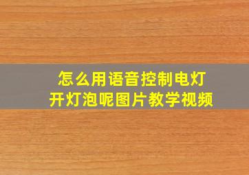 怎么用语音控制电灯开灯泡呢图片教学视频