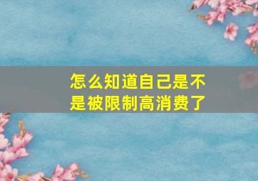 怎么知道自己是不是被限制高消费了