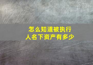 怎么知道被执行人名下资产有多少