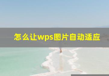 怎么让wps图片自动适应