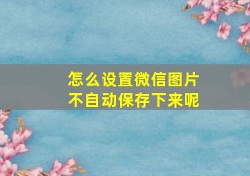 怎么设置微信图片不自动保存下来呢