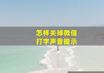 怎样关掉微信打字声音提示