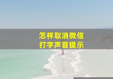 怎样取消微信打字声音提示