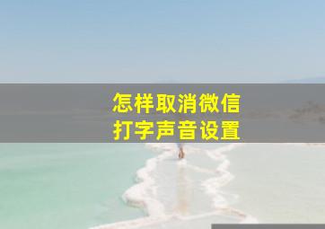 怎样取消微信打字声音设置