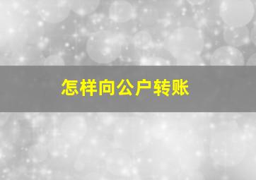 怎样向公户转账