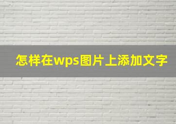 怎样在wps图片上添加文字