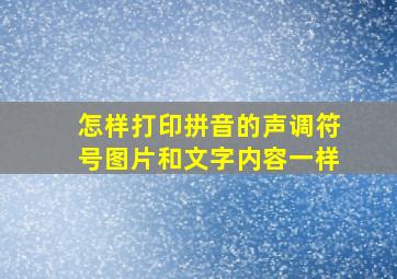 怎样打印拼音的声调符号图片和文字内容一样