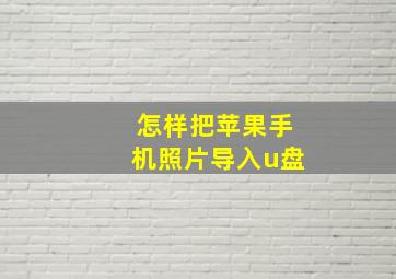 怎样把苹果手机照片导入u盘