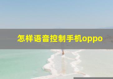 怎样语音控制手机oppo