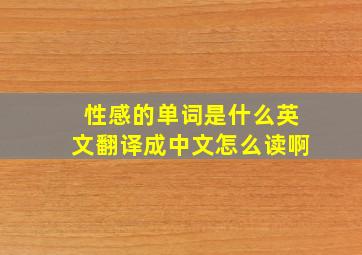 性感的单词是什么英文翻译成中文怎么读啊