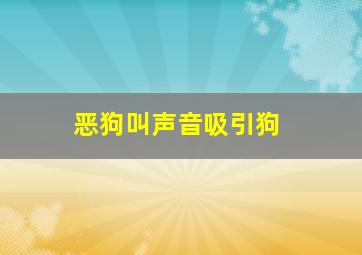 恶狗叫声音吸引狗