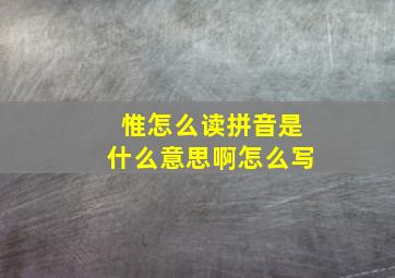 惟怎么读拼音是什么意思啊怎么写