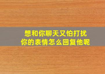 想和你聊天又怕打扰你的表情怎么回复他呢