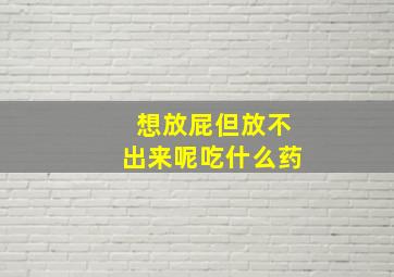 想放屁但放不出来呢吃什么药