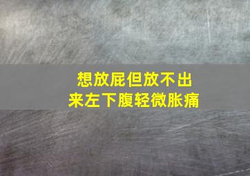 想放屁但放不出来左下腹轻微胀痛