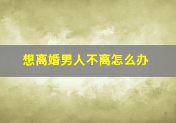 想离婚男人不离怎么办