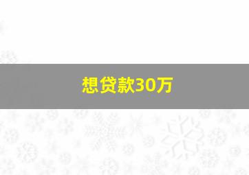 想贷款30万