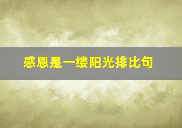 感恩是一缕阳光排比句