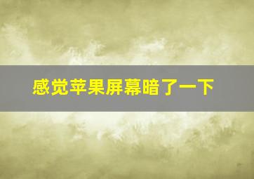 感觉苹果屏幕暗了一下