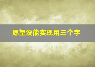 愿望没能实现用三个字