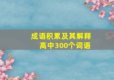 成语积累及其解释高中300个词语