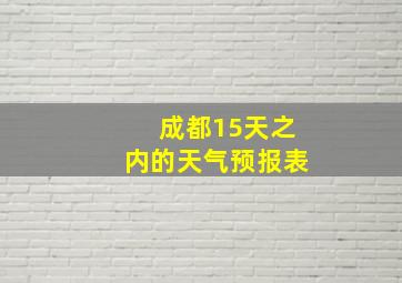 成都15天之内的天气预报表