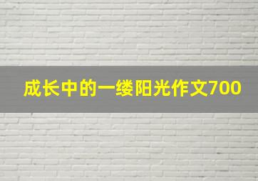 成长中的一缕阳光作文700