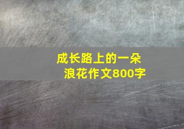 成长路上的一朵浪花作文800字