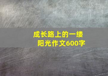 成长路上的一缕阳光作文600字