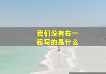 我们没有在一起写的是什么