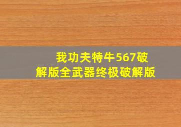 我功夫特牛567破解版全武器终极破解版