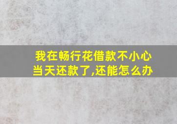 我在畅行花借款不小心当天还款了,还能怎么办