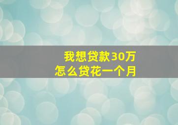 我想贷款30万怎么贷花一个月