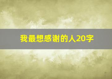 我最想感谢的人20字