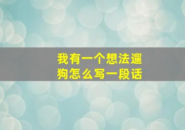 我有一个想法遛狗怎么写一段话